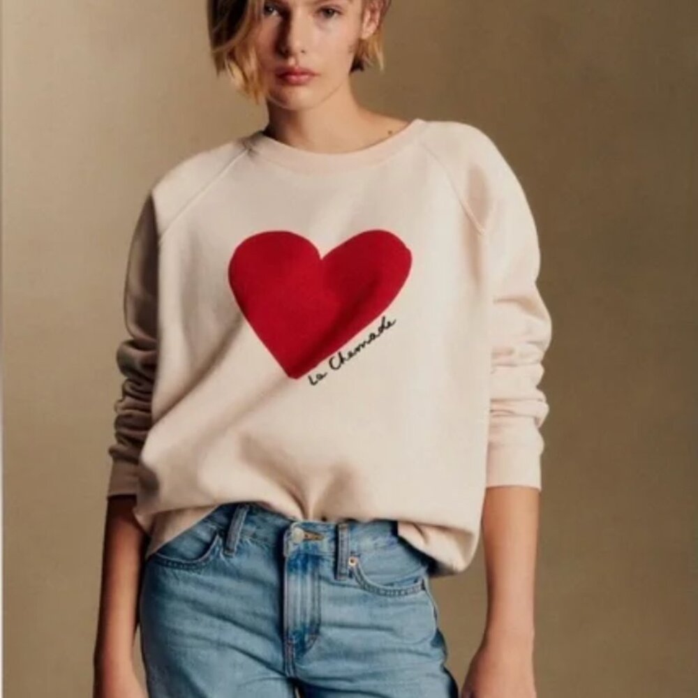 Sezane Le Chamade heart sweatshirt